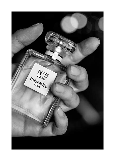 affiche chanel noir et blanc|Affiche Chanel avec flacon de parfum – desenio.fr.